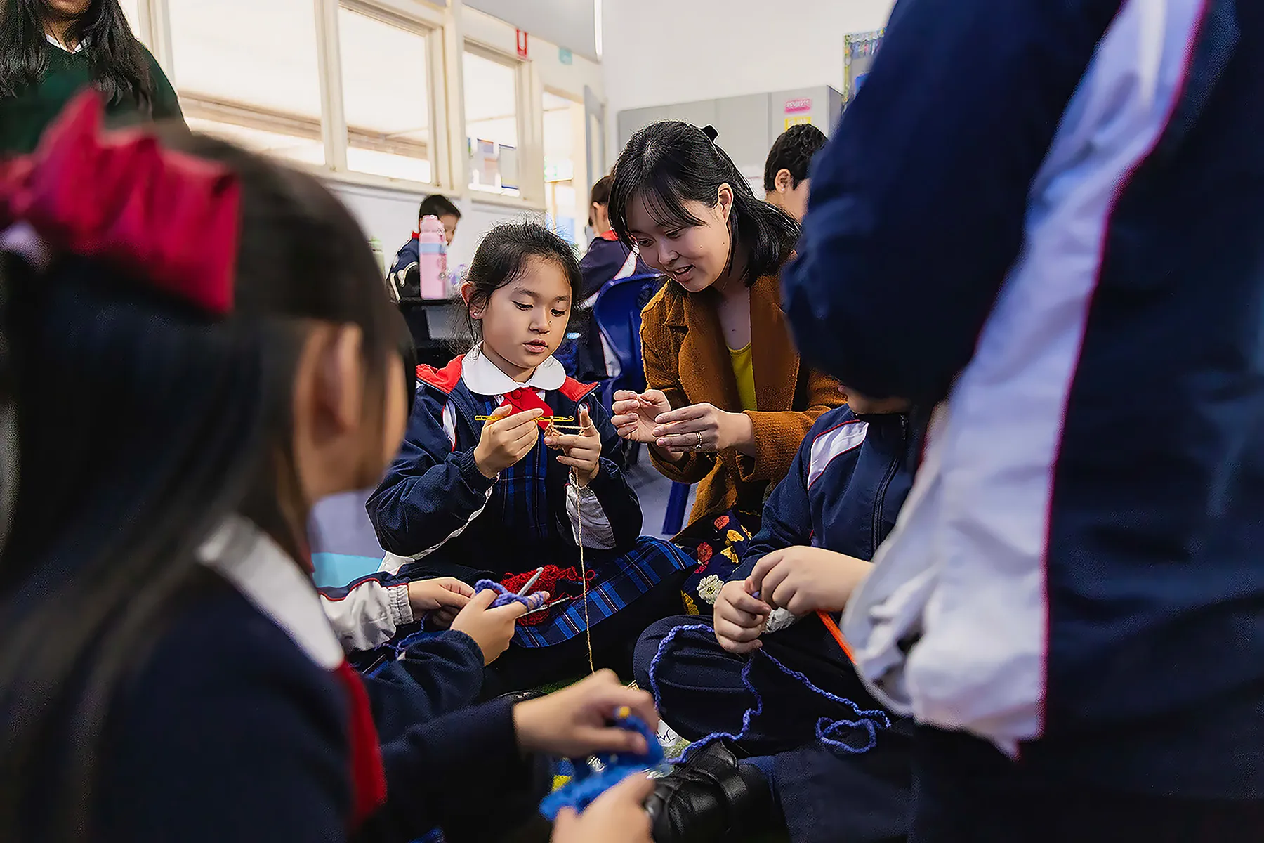A child thriving in a school community